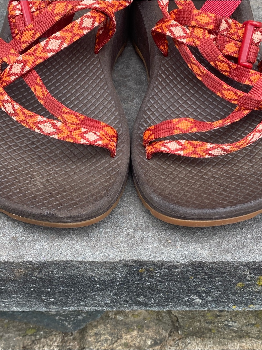 Chaco Women's Orange Red Patterned Strap Sandals 7 - Picture 8 of 13